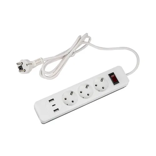 Setevoj filtr Standard, shnur 1,5m (Pvs 3h0,75), 3 gnezda, s/z, 2USB+1TYPE C,10A,2500Vt. UL-00012107_1