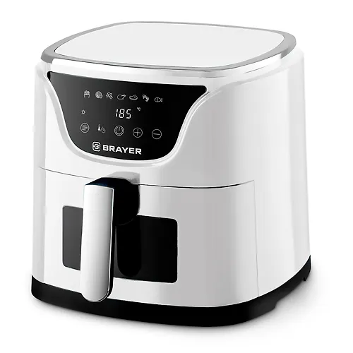 Aerogril Brayer 2036BR-WH, 1500 Vt, 5 l, 200 °C, semnaya reshetka, tajmer, LCD-displej, 7 programm_1