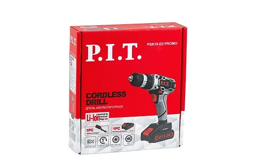 Drel akkumulyatornaya PIT PSR18-D3 Promo (20V, 1 Li akk.1,5Ach,2 sk,30Nm,bystr.zaryadka,korobka)_4
