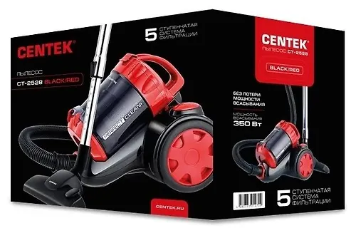 Pylesos Centek CT-2528 Red multitsiklon, 2000/350Vt, stakan 1.5 l, teleskop. metal. truba_4