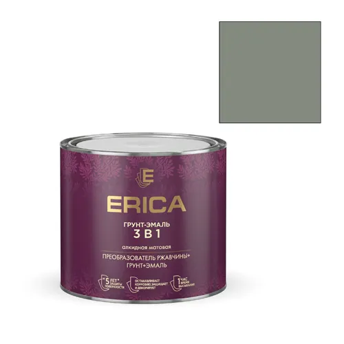 Grunt-emal ERICA 3v1 po rzhavchine alkidnaya MATOVAYA seraya 1,8 kg_1