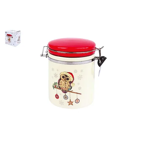 Banka dlya sypuchih produktov 700ml s klipsoj p/up, Owl Christmas ZFC039-51_1