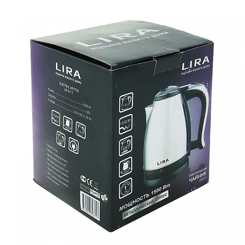CHajnik elektricheskij LIRA LR 0111 (disk, nerzhaveyuschaya stal, obem 1,8 l/1500Vt)_4