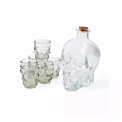 Nabor SKULL 7 predmetov (shtof 800ml + stopki 6sht 50ml) art.GL002_1