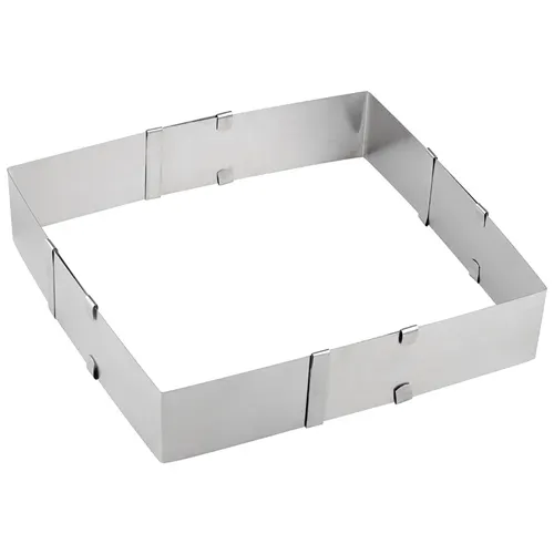 Forma dlya vypechki kvadratnaya razdvizhnaya TORTA, 16-29 sm_1