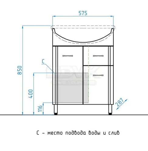 Tumba 11 ( 1 yasch.)pod umyvalnik Uyut 60  «Style Line»_2