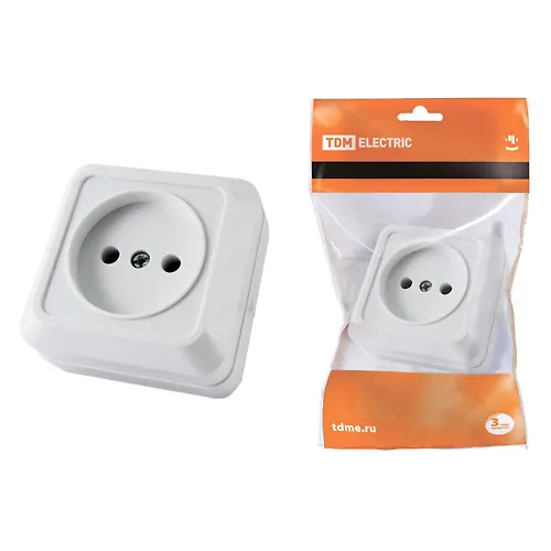 Rozetka 2P otkrytoj ustanovki IP20 10A 250V (keramika) belaya 