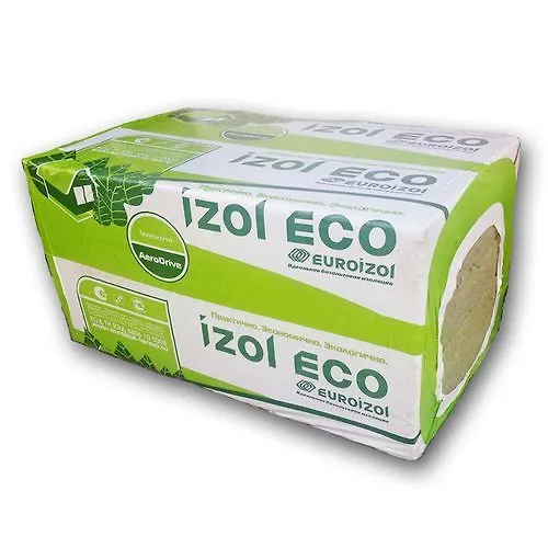 Plita mineralovatnaya teploizolyatsionnaya  IZOL ECO 30 1000/600/100 (2,4m2/0,24m3/8sht_1