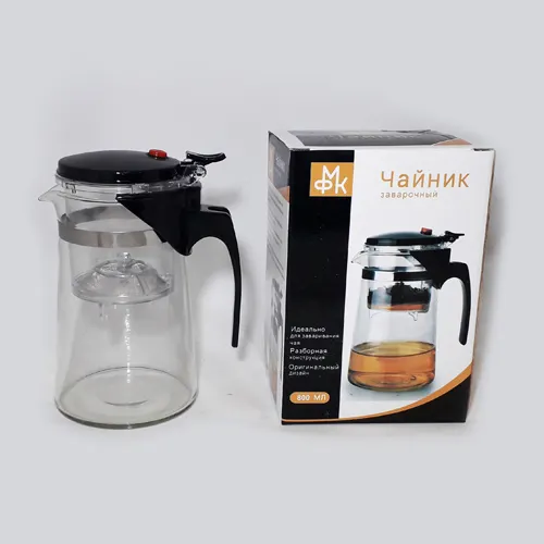 CHajnik steklyannyj s knopkoj 800 ml 