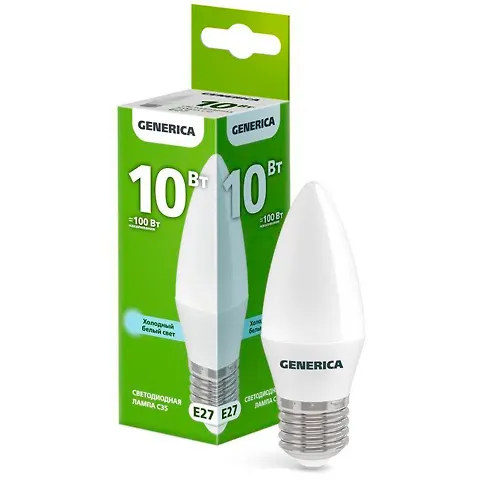 Lampa svetodiodnaya C35 svecha 10Vt 230V 6500K E27 GENERICA_1