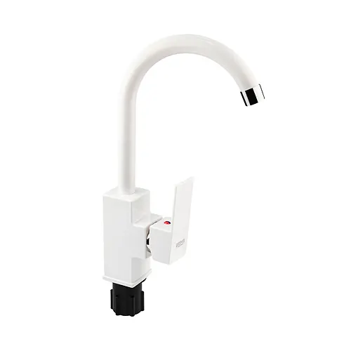 Smesitel na kuhnyu, bokovoj, sharovyj, iz vysokoprochnogo plastika ABS, BELYJ , kvadratnyj 5923BRIMIX_1