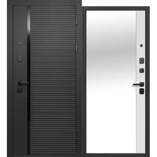 Dver metallicheskaya Ferroni 9 CHernoe zerkalo Emalit Belyj 960 pravaya (Rossiya) 84,4kg_1