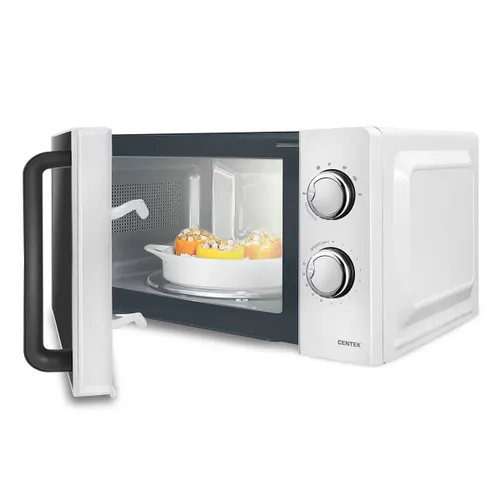 SVCH Centek CT-1575 White (Belyj) 700W, 20l, 6 urovnej moschnosti, podsvetka, otkryvanie ruchkoj_3