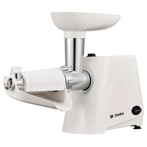 Myasorubka Delta DL-6101M, belaya, 2000 Vt, nasadka dlya tomata_1