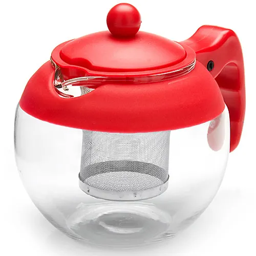 26174-1 Zavarochnyj chajnik KRASNYJ steklo 0.75l sitoMB(h48) 