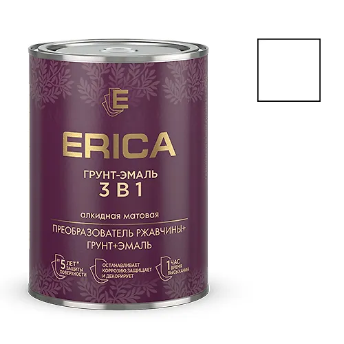 Grunt-emal ERICA 3v1 po rzhavchine alkidnaya matovaya belaya 0,8 kg_1