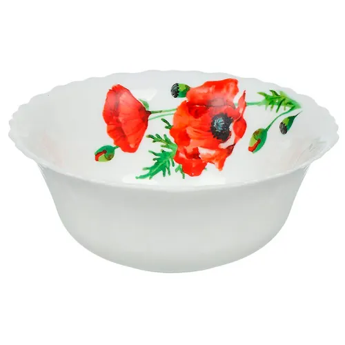 Salatnik steklokeramika, kruglyj, 15 sm, 0.415 l, Alyj mak, Daniks, LHW60/K1929 (448958)_1