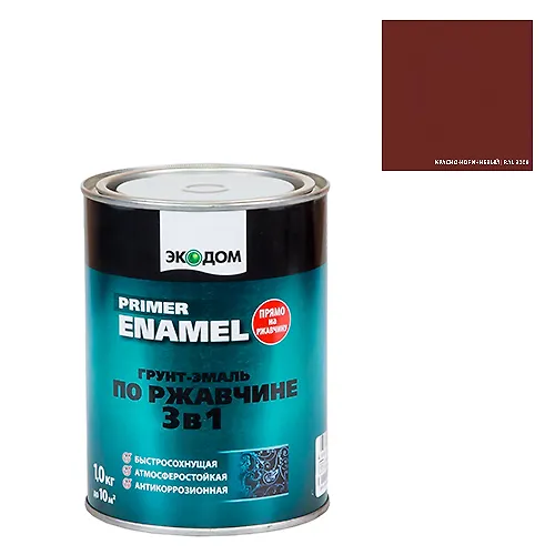 EkoDom Grunt-emal po rzhavchine 3 v1 Krasno-korichnevaya RAL 3009 (1 kg) (65027)_1
