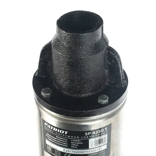 Nasos skvazhinnyj PATRIOT SP 4250 S, vintovoj tip, 1100 Vt, 2520 l/chas, podem - 100 m, kabel 26 m_3