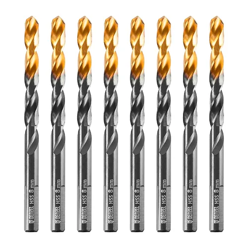 Sverlo po metallu, 8 mm, HSS-Tin, Golden Tip, 8 sht.// Denzel art.717219_1