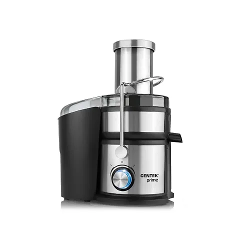 Sokovyzhimalka Centek CT-1214 (chernyj, stal) 1500Vt, 2 skor., stakan 1100ml, gorlovina 85mm_1