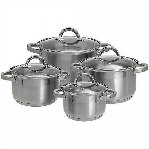 WEBBER BE-630/8 Nabor posudy iz nerzh.stali 8 pr. 2,2l, 3,0l, 4,0l, 5,2l so steklyannymi kryshkami (2)_1