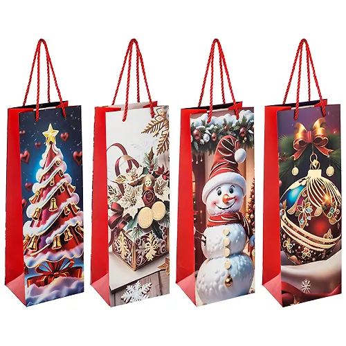 Paket podarochnyj dlya butylki Volshebnaya strana Skazka, 12×35×9 sm, 4 dizajna v assortimente_1
