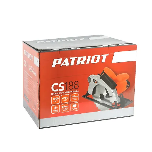 Pila tsirkulyarnaya PATRIOT CS 188, moschnost 1500Vt, pilnyj disk 185h30 mm_4