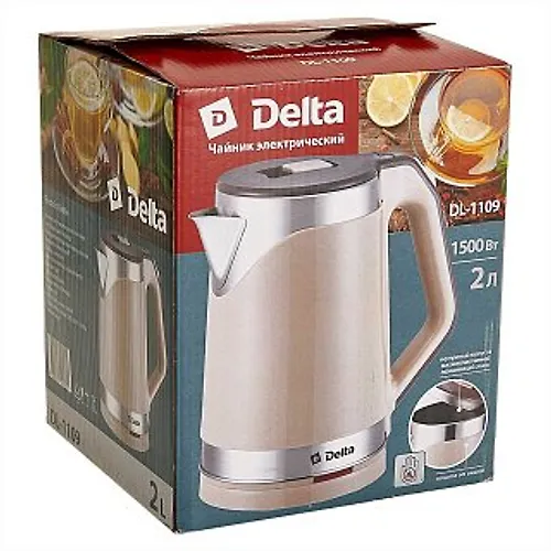 CHajnik DELTA DL-1109 plastik DVOJNAYA STENKA,1500 Vt, 2l, bezhevyj(12)_4