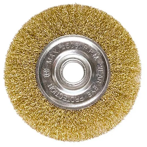 SCHetka dlya USHM, 100 mm, posadka 22,2 mm, ploskaya, latunirovannaya vitaya provoloka// Matrix art.74648_1