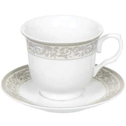 Nabor chajnyj farfor, 12 pr, na 6 person, 230 ml, Serebryanye bliki, podarochnaya upakovka (3416994)_1