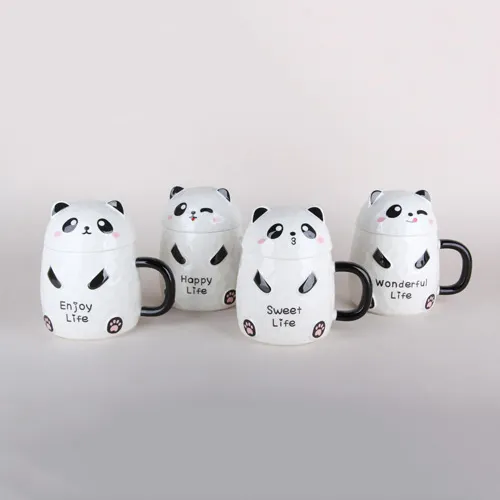 Kruzhka s kryzhkoj i lozhkoj 380 ml, Panda 5865_1