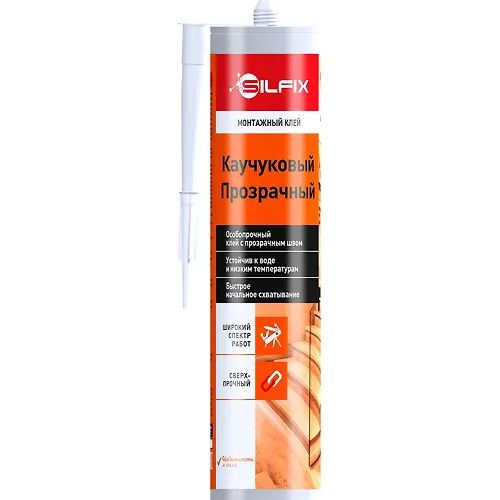Klej kauchukovyj Silfix montazhnyj, prozrachnyj ugtversalnyj 280 ml (12)_1