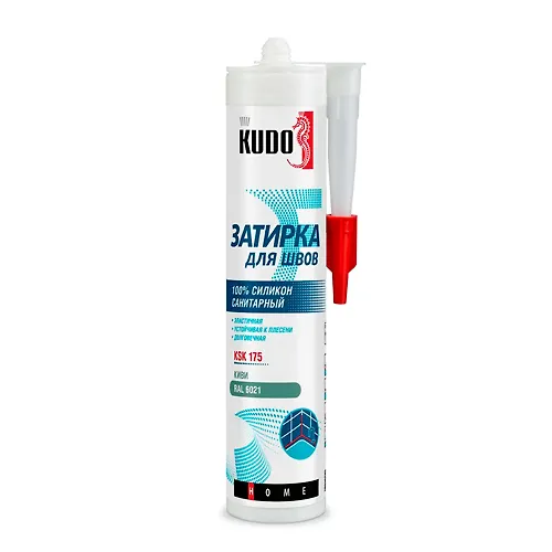 Germetik-zatirka dlya shvov KUDO HOME silikonovyj sanitarnyj, kivi RAL 6021 KSK-175_1