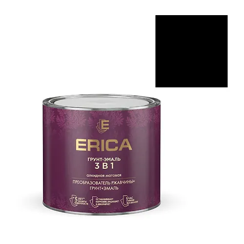Grunt-emal ERICA 3v1 po rzhavchine alkidnaya MATOVAYA chernaya 1,8 kg_1