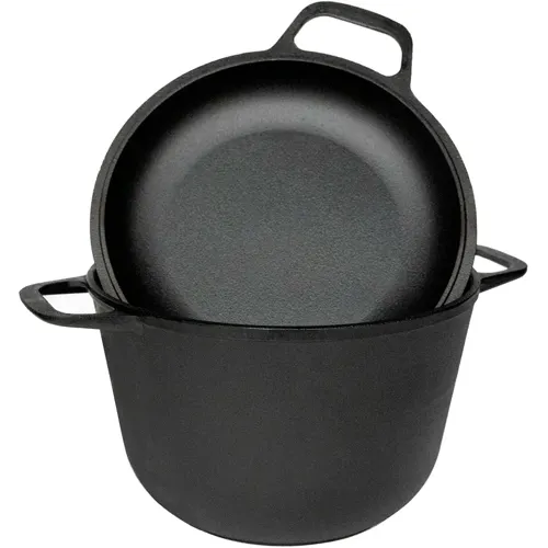 Kastryulya chugunnaya s kryshkoj-skovorodoj chugunnoj, 6l, 24sm, TM GARDARIKA 1306-4_1