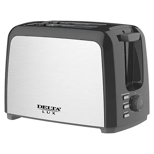 Toster DELTA LUX DL-090 nerzh.chernyj, 750Vt, 2 lomtika, 6-ti pozitsionnyj tajmer, razmorozka, podogrev_1
