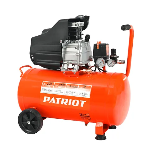 Kompressor Patriot porshnevoj maslyanyj EURO 50-260K, 260 l/min, 8 bar, 1800 Vt, 50 l, bystrosemnyj 1_1