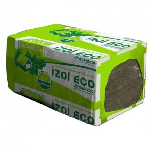 Plita mineralovatnaya teploizolyatsionnaya  IZOL ECO 30-28 kg/m3 1000/600/50 (4,8m2/0,24m3/8sht H_1