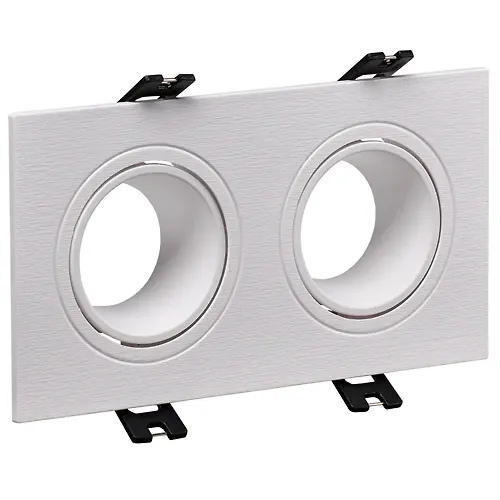 LIGHTING Svetilnik 4102 vstraivaemyj pod lampu 2hMR16 kvadrat plastikovyj belyj IEK_1