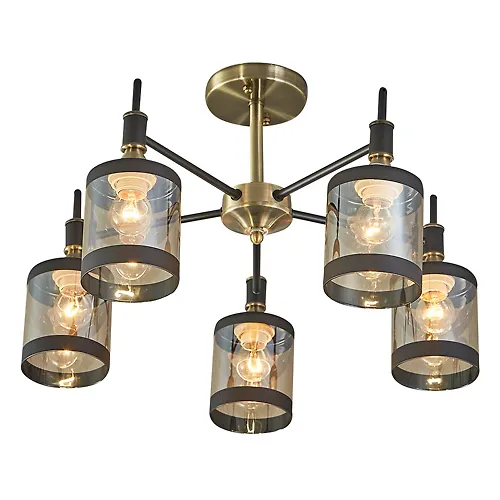 ESCADA Potolochnyj svetilnik Escada 599/5P E27*60W Antique Brass/Black_1