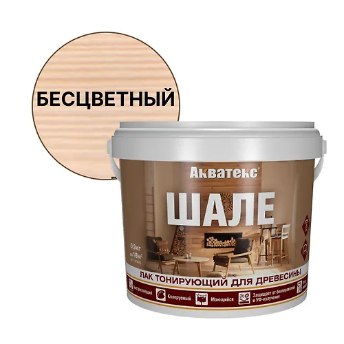 Akvateks SHALE lak toniruyuschij dlya drevesiny 0,9 kg (bestsvetnyj) (20682)_1