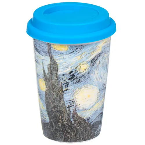 Kruzhka keramika, 400 ml, Zvezdnoe nebo, s kryshkoj, Y4-3216 (349317)_1