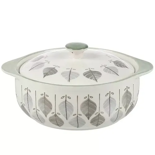Kastryulya dlya zapekaniya keramika, 24.2h8.2 sm, 1.5 l, kruglaya, s kryshkoj, Evkalipt, B010860 (484057)_1