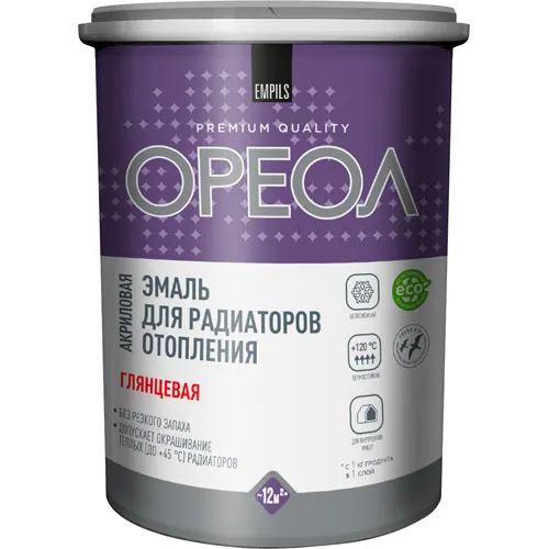 Emal dlya radiatorov akrilovaya matovaya Oreol belyj 0,5 kg_1