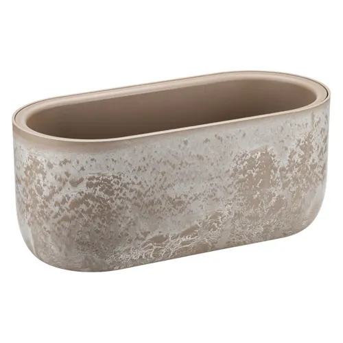 Kashpo MIKRIT Idea ovalnoe 385x180 mm 6 l so vstavkoj bezhevyj slajn M3274_1
