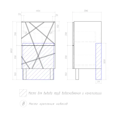 Tumba Geometry 2-500 belyj (pod um. Foster-50) Vigo_5