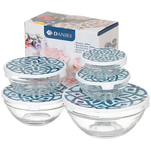 St Salatnik NABOR 5sht (9sm,10,3sm,12,5sm,14sm,17sm) Vostochnyj print s kryshkami DANIKS_2