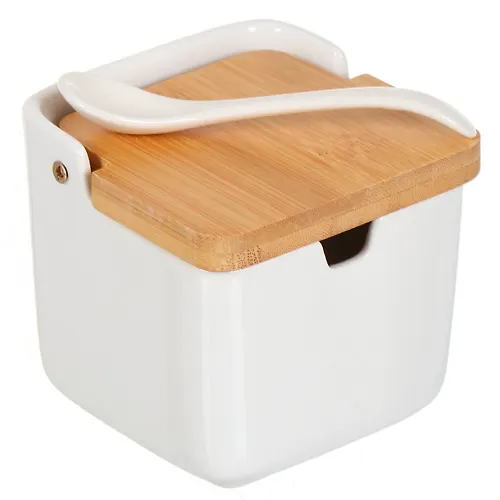 Banka dlya sypuchih produktov, keramika, 0.26 l, 9h8h9 sm, s kryshkoj, s lozhkoj, Y4-5026 (395812)_1