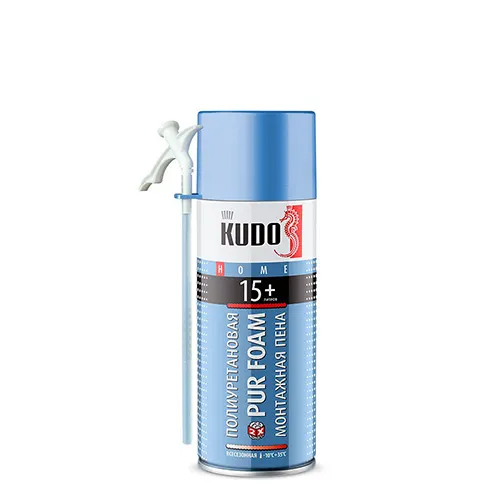 Pena poliuretanovaya montazhnaya bytovaya vsesezonnaya Kudo HOME 15+ 520 ml_1